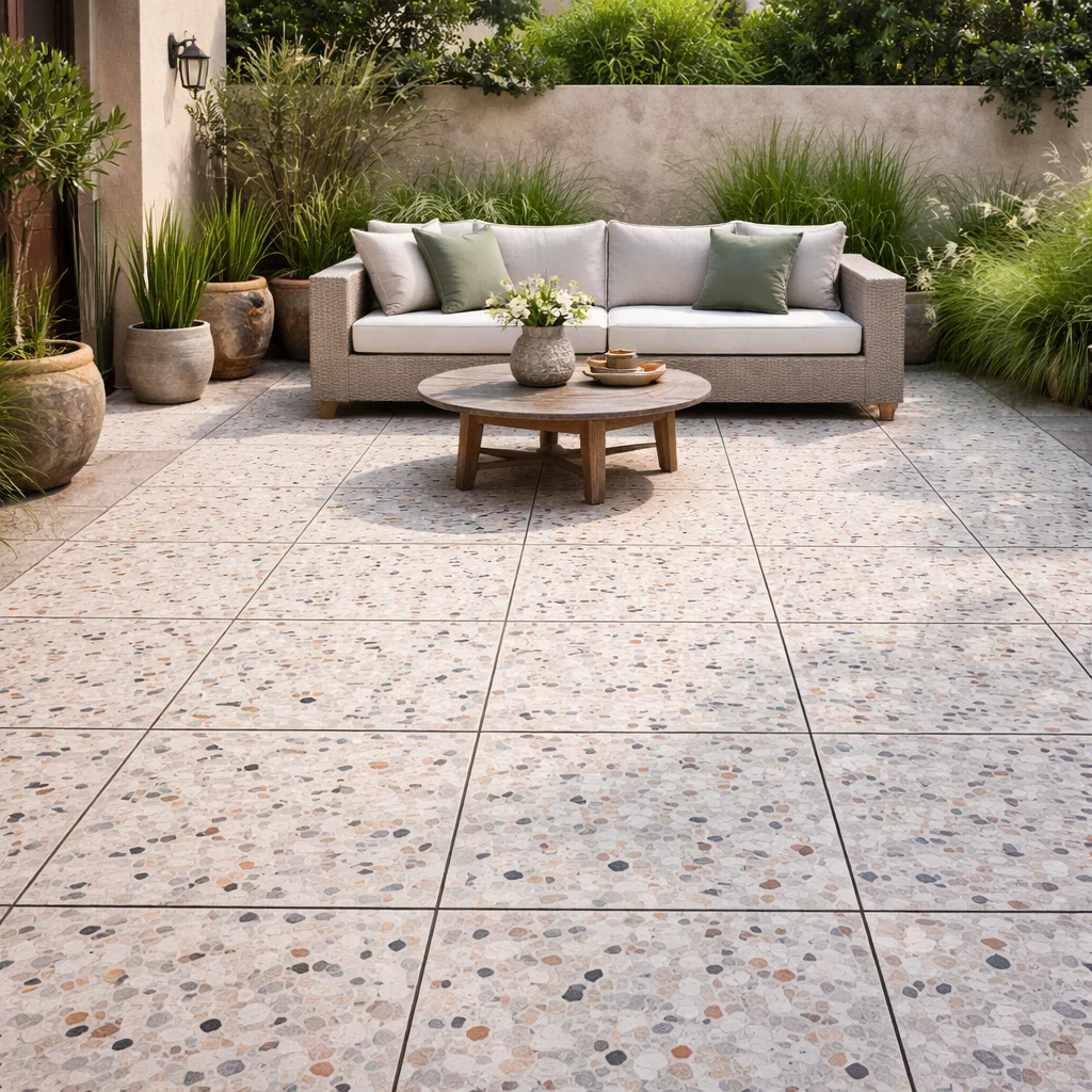 Outdoor terrazzo tiles