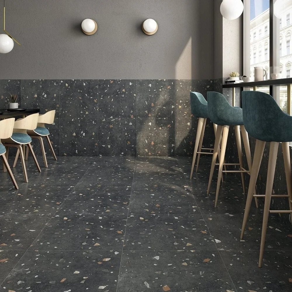 Commercial Black Terrazzo Tile