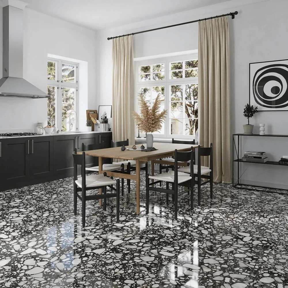 Residential Black Terrazzo Tile